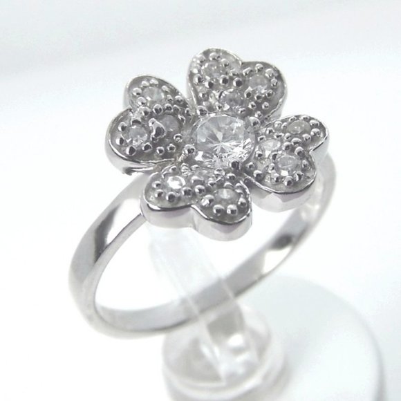 NEW Sterling SILVER Flower Ring - Picture 6 of 11